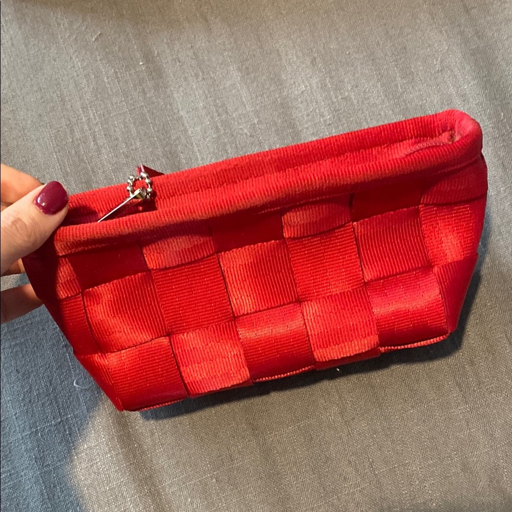 Red Woven Clutch Bag